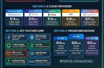 Cloudways hosting review graphic showing managed cloud hosting for faster WordPress sites