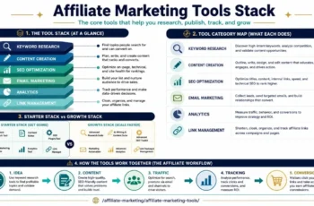 Best Affiliate Marketing Tools: The Practical Stack featured infographic image